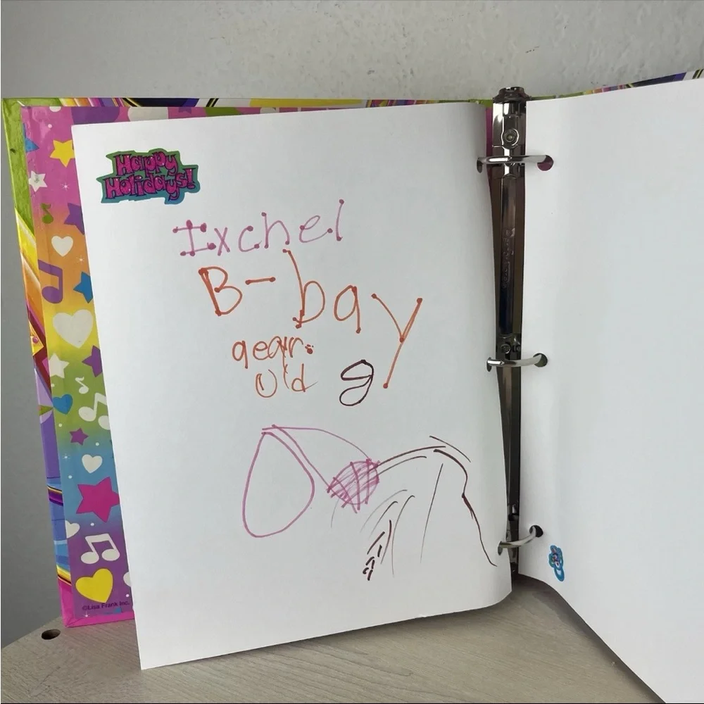 Vintage Lisa Frank My Memory Binder Book Hollywood Bear Teddy Top Hat Album